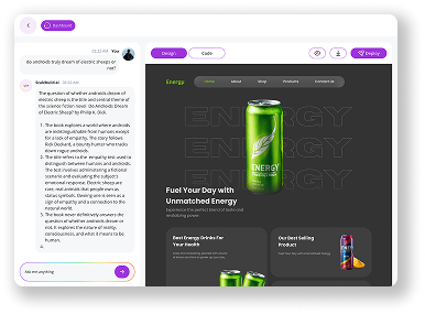 AI desktop generation interface